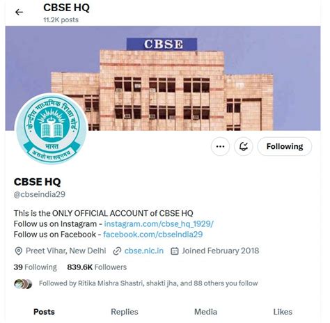 cbse official twitter handle.